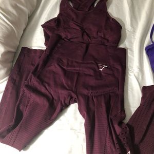 Gym shark seemless top sports bra and legging set